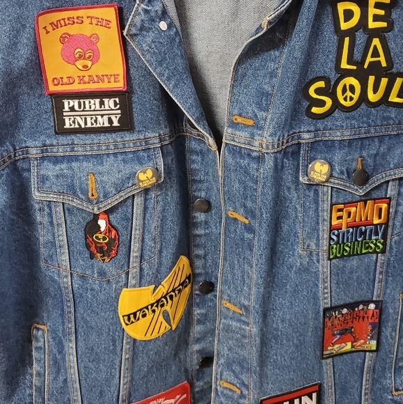 Pre-Owned Denim Jacket with HIP HOP PATCHES! 1of1 - Picture 5 of 5